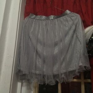 Silver Glitter Tulle Skirt, Forever 21